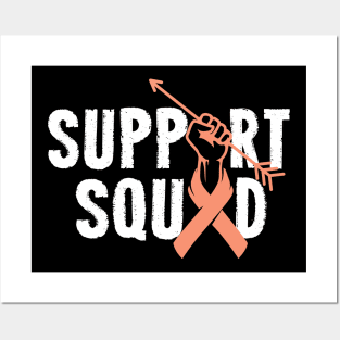 Support Squad Uterine Cancer Awareness Endometrial peach Ribbon Posters and Art